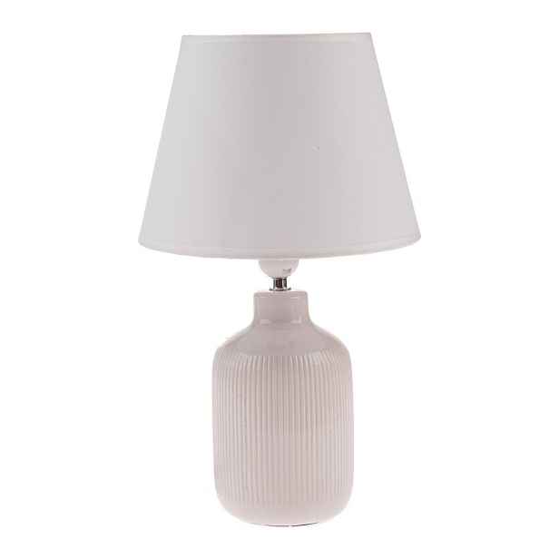 Krémová keramická stolní lampa s textilním stínidlem (výška 41 cm) Rita – Dakls