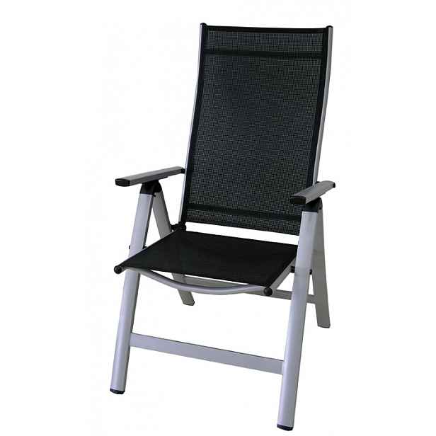 LONDON poloh. židle - stříbrné+černé Sun garden