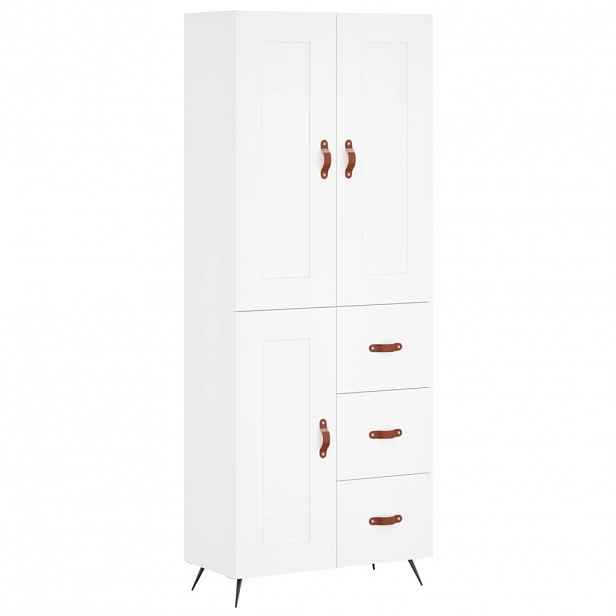 vidaXL Skříň highboard bílá 69,5 x 34 x 180 cm kompozitní dřevo