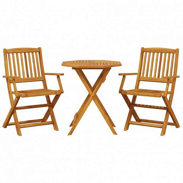 vidaXL 3dílný skládací bistro set masivní akáciové dřevo