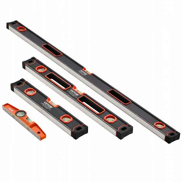Laserové vodováhy sada 4 25/40/60/120 cm pro přesné měření
