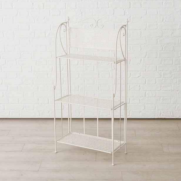 REGÁL, bílá, železo, 59,6/29,2/120 cm