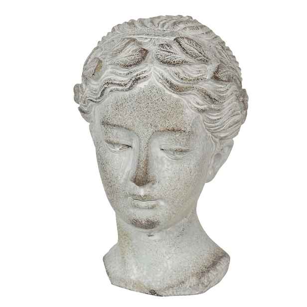 Šedá socha hlava ženy - 12*11*17 cm Clayre & Eef