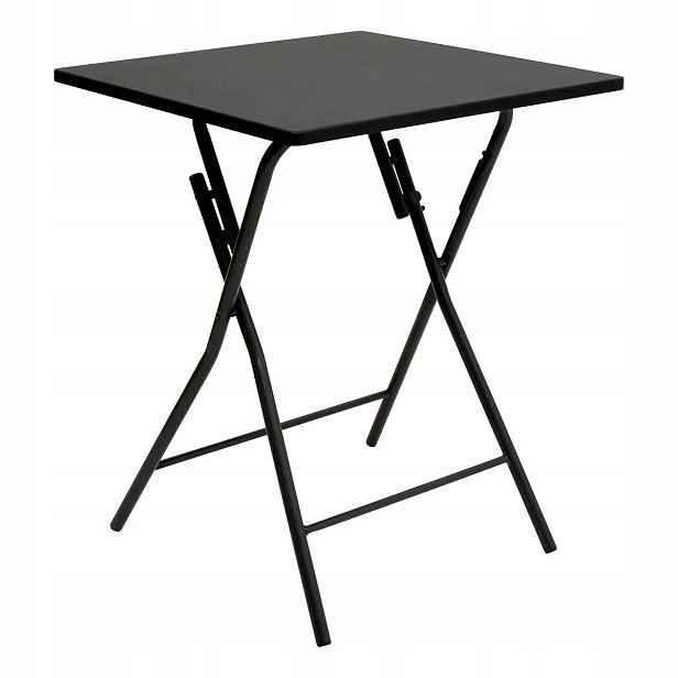 Skládací Stolek Pro Dvě Osoby Mdf Černý 60 X 60 X 75 CM Černý
