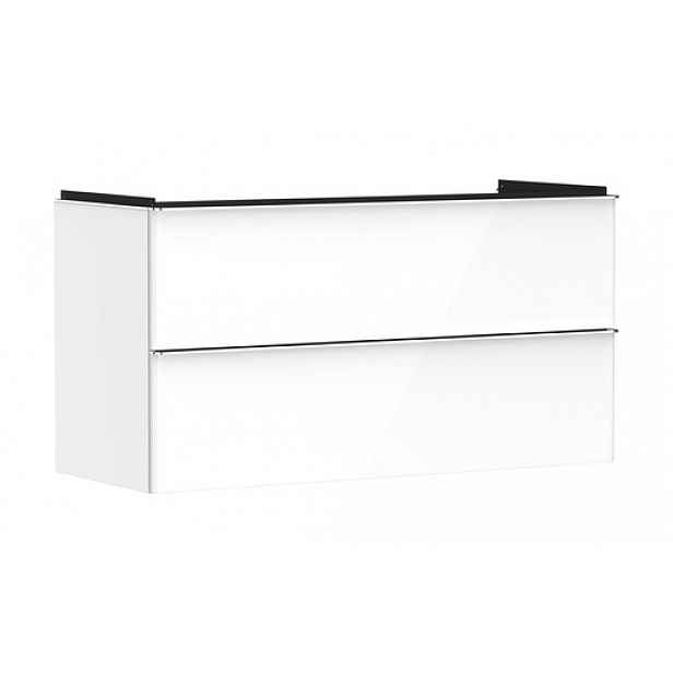 Skříňka pod umyvadlo bez umyvadla Hansgrohe Xelu Q 118x62,5x47,5 cm bílá lesklá 54035000
