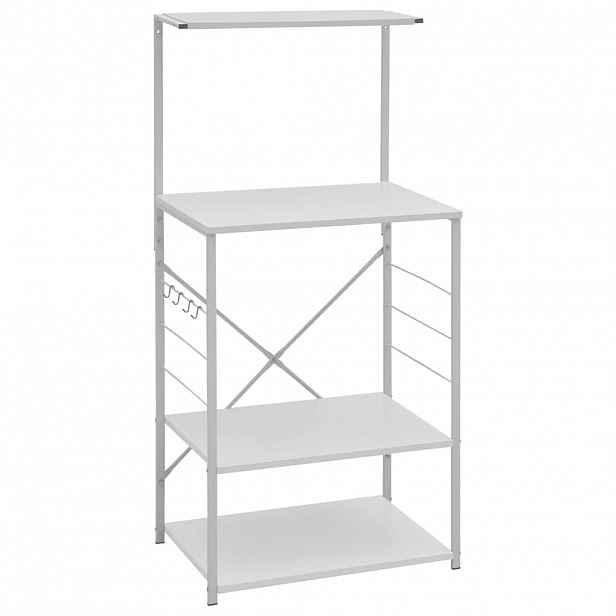 vidaXL Skříňka na mikrovlnku bílá 60 x 39,6 x 123 cm kompozitní dřevo