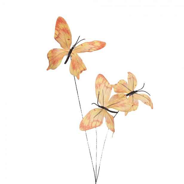 Dekorační větvička se žlutými motýlky Butterfly - 10*10*65 cm Clayre & Eef