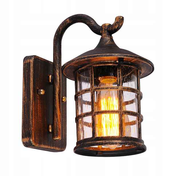Venkovní nástěnná lampa Vintage Vodotěsná E27 Skleněná pro terasu Suzniu