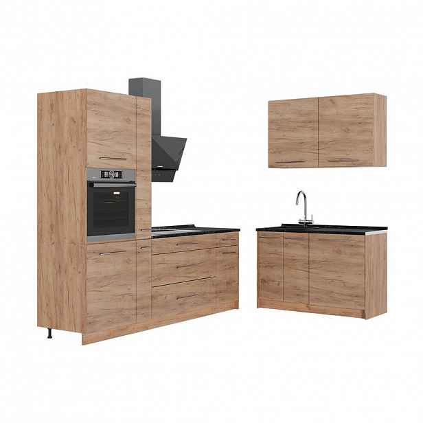 Vicco KUCHYNĚ Fame-Line, Zlatý mocný dub/Zlatý mocný dub, 220 x 120 cm, PD Antracit