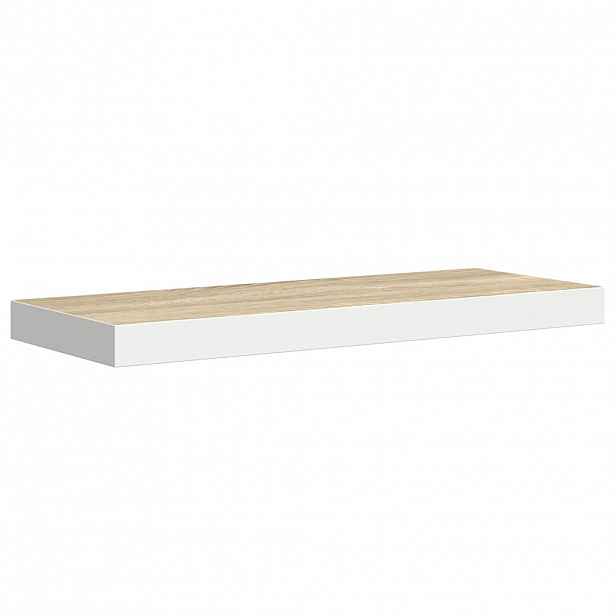 vidaXL Plovoucí nástěnná police dub a bílá 60 x 23,5 x 3,8 cm MDF