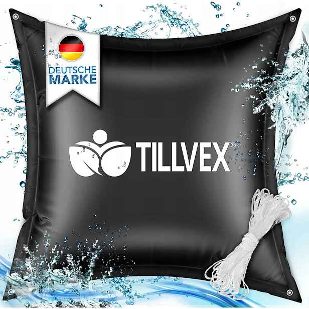 Polštář K Bazénu Zimní Tillvex XXL 120x120cm Ochrana Lano Černý