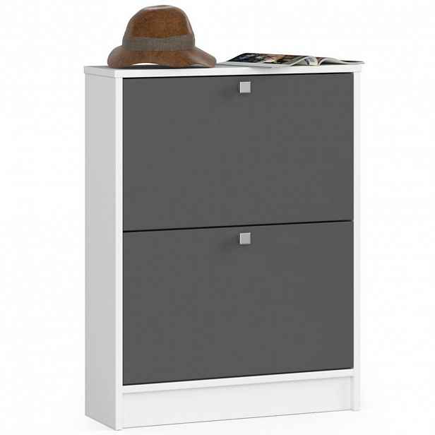 RAUMHIRSCH FURNITURE SKŘÍŇ NA BOTY bílá, grafitově šedá 80/60/20