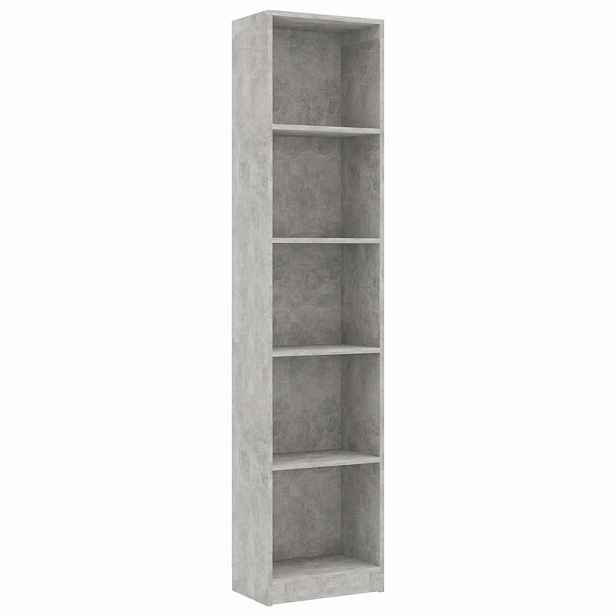 vidaXL 5patrová knihovna betonově šedá 40x24x175 cm kompozitní dřevo