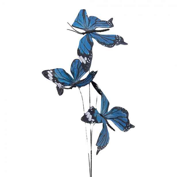 Dekorační větvička s modrými motýlky Butterfly - 10*10*65 cm Clayre & Eef