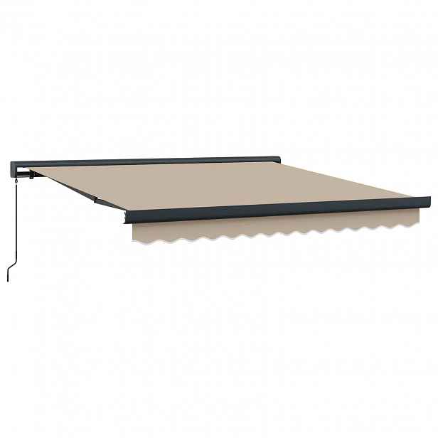 vidaXL Stahovací markýza Béžová 350 x 250 cm Plátno a hliník