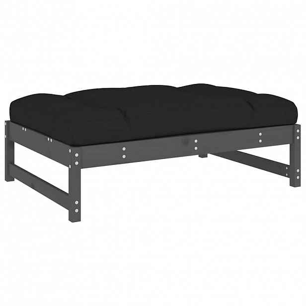 vidaXL Zahradní podnožka šedá 120 x 80 cm masivní borové dřevo