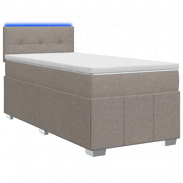 vidaXL Postel boxspring s matrací s čelo Taupe 100 x 200 cm Textil
