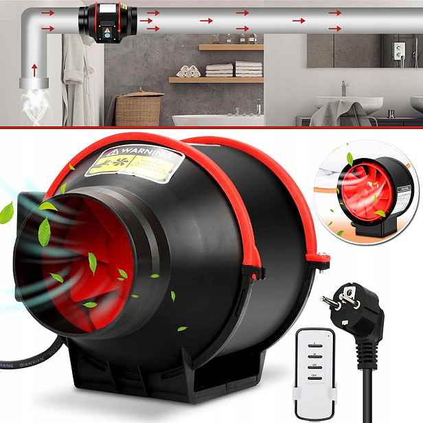 Kanálový Odtahový Ventilátor Pro Pěstební Stany Hydroponie Koupelny