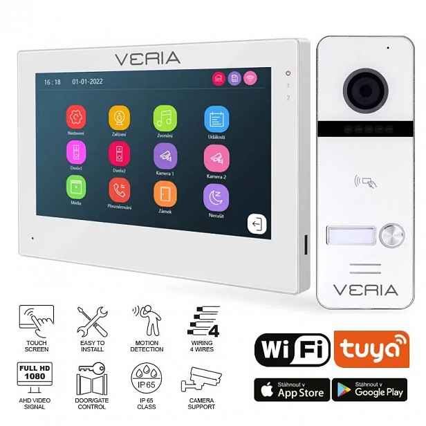 Set Videotelefon Veria 3001-W (Wi-Fi) bílý vstupní stanice Veria 301