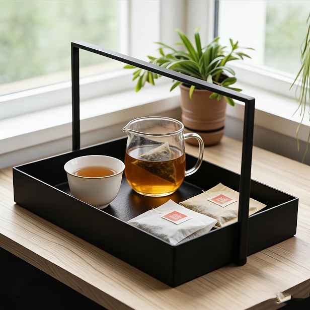 TEMU Úložný košík, Železný retro košík na čajové sady, Košík na čajové sáčky, Moderní minimalistický košík pro internetové celebritky, Malá ozdoba