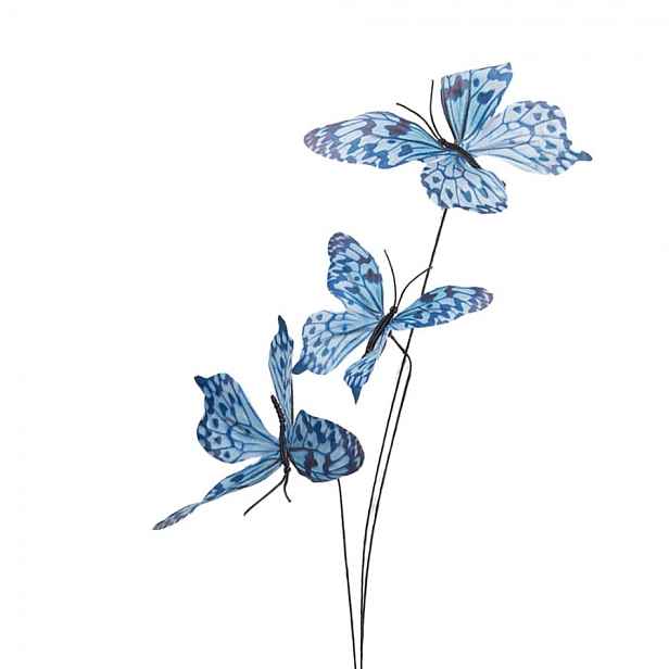 Dekorační větvička s modrými motýlky Butterfly - 10*10*65 cm Clayre & Eef