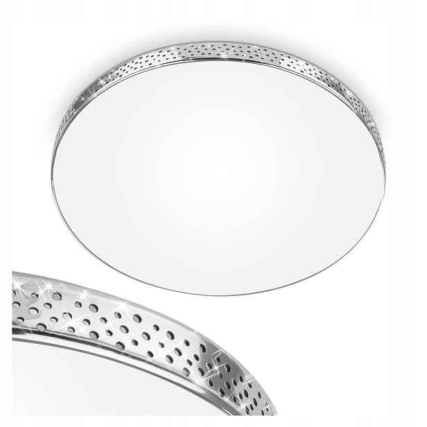 Led koupelnová lampa Stropní Svítidlo 18W 1850lm IP44 kulatá Chrom Koupelna Kuchyně