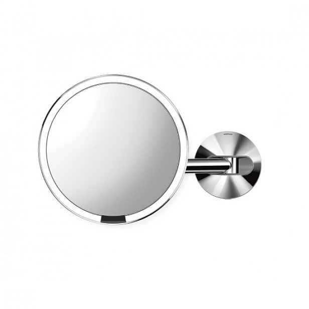 Make-up zrcadlo se senzorem, montáž na stěnu, 23 cm, Polished Steel -
