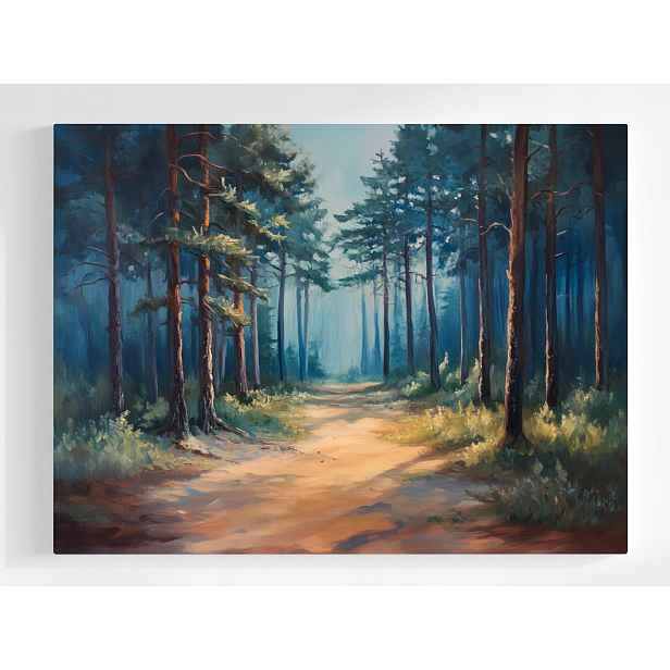 Plakát Krajina Příroda Les Stromy Borovice Cesta Stezka 100x75