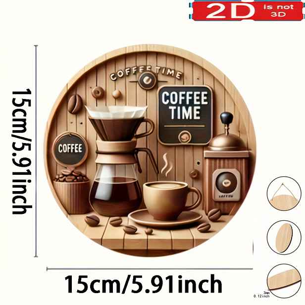 TEMU 2D plochý - 1 ks 2D plochý tisk Umělecký renesanční dřevěný časový kruhový nástěnný nástěnný obraz - Multifunkční vnitřní i venkovní dekorace,