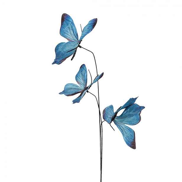 Dekorační větvička s modrými motýlky Butterfly - 10*10*65 cm Clayre & Eef