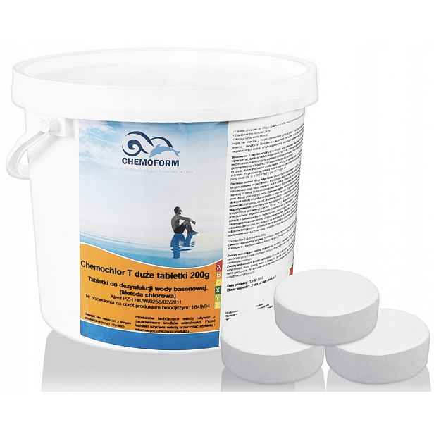 Chemo Chlor T Velké stabilizované tablety Bazén Jacuzzi Chemoform 200 g 3 kg