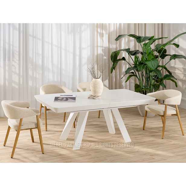 Rozkládací jídelní stůl 180(380)x100 ZENON - bílý