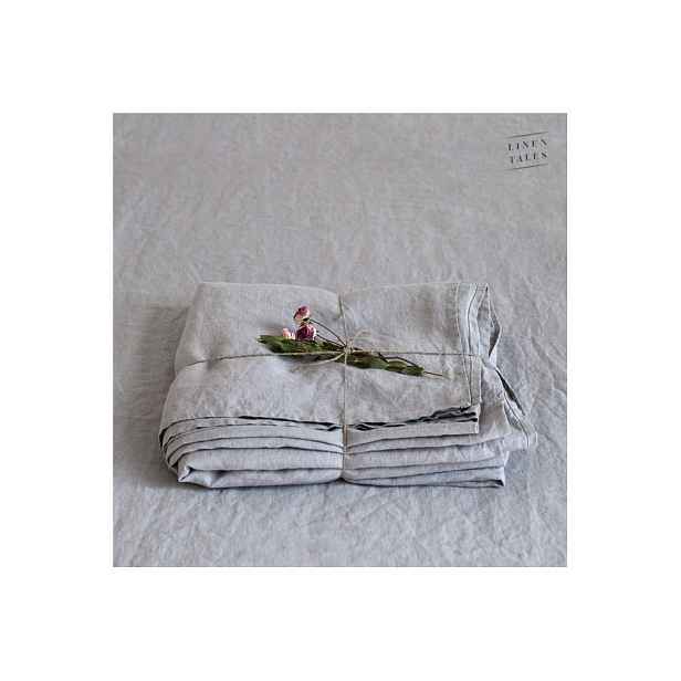 Světle šedé lněné prostěradlo 180x260 cm Light Grey – Linen Tales