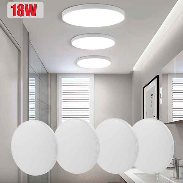TEMU 4 balení 18W moderní LED stropní svítidlo LED panelové světlo, studená bílá 6500K, plochá montáž stropního světla, kulaté světlo, vhodné do