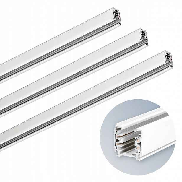 3x 3-fázová osvětlovací lišta 1 m Bílá pro Led Nextrack Kolejnice