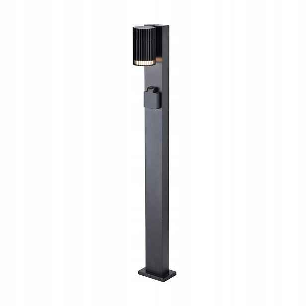 V-tac Zahradní sloupek 80 cm GU10 černý, zásuvka 230 V VT-10178