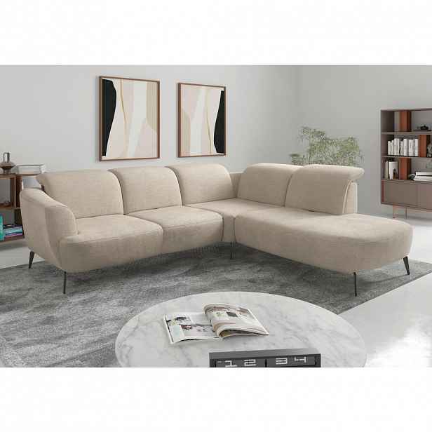 Sit & More ROHOVÁ SEDAČKA, textil, pískové barvy
