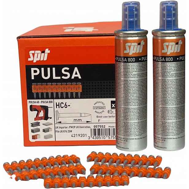 Hřebíky Do Osadníku Spit Pulsa HC6 17MM Plyn P800 Kov/beton 1250 Ks