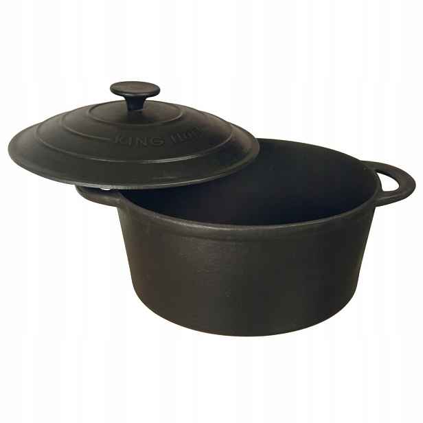 Hrnec litinový s víkem litina na indukci 24 cm 4 l černý KINGHoff