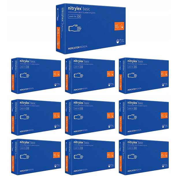 Nitrylové Rukavice Nitrylex Bezpudrové Basic Dark Blue 100 Ks 6-XS – 10 ks