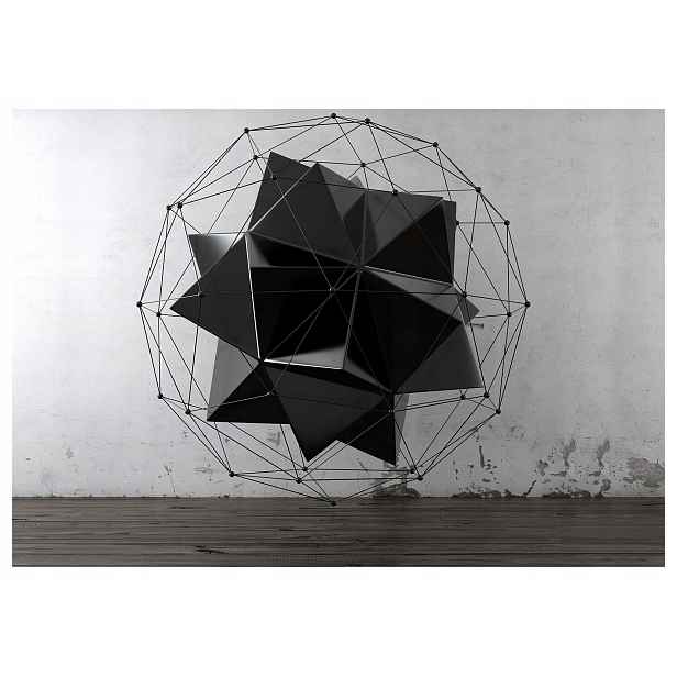 Vliesová fototapeta Geometrie Abstrakce Černá Metalická 300x210 lepidlo
