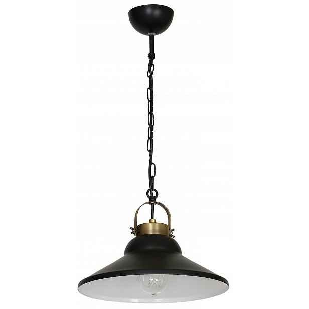 Závěsná stropní lampa Iron černá bílá 1xE27 31 cm moderní do kuchyně