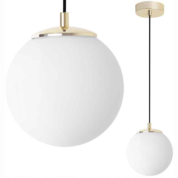 Závěsná Stropní Lampa Lustr Bílá Skleněná Koule Do Kuchyně Koupelny 1XE14