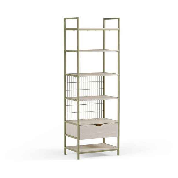 Zelená ocelová knihovna 60x179,5x40 cm Amara – Marckeric