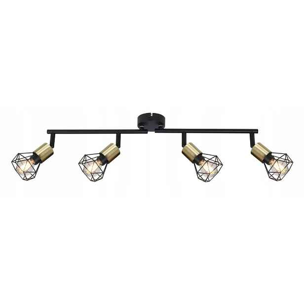Spot Led stropní reflektor E14 kovový černý 60 cm 4 zdroje Globo osvětlení