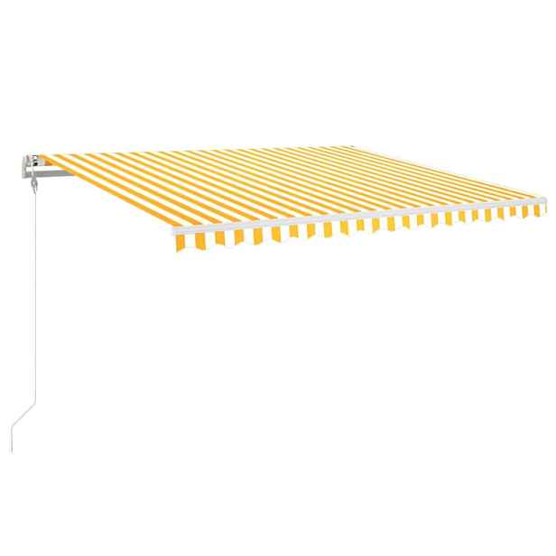 vidaXL Automatická zatahovací markýza 450 x 350 cm žlutobílá