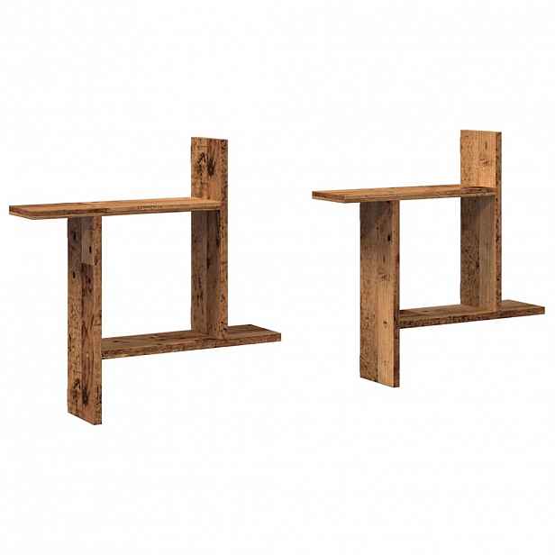 vidaXL Nástěnné police 2 ks old wood 50 x 12 x 50 cm kompozitní dřevo