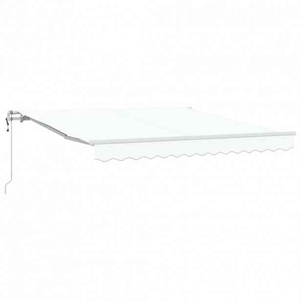 vidaXL Stahovací markýza Bílá 350 x 250 cm Látka a hliník
