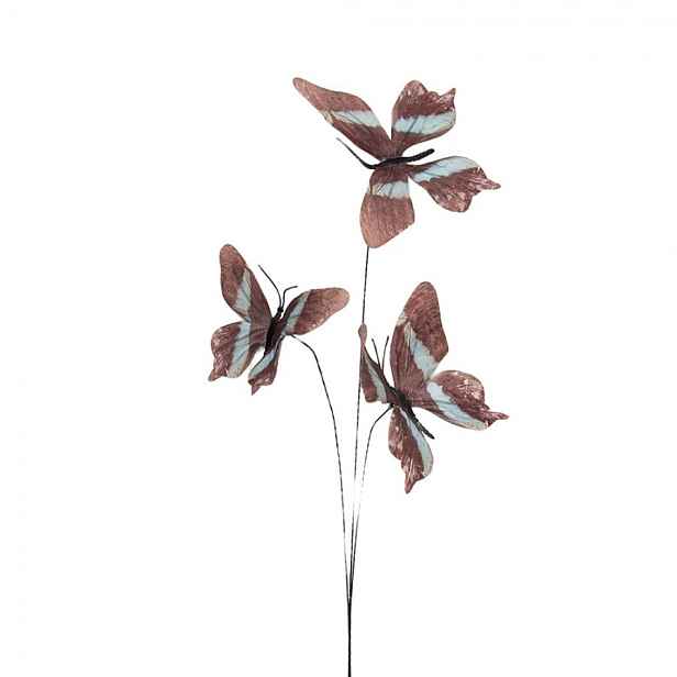 Dekorační větvička s hnědými motýlky Butterfly - 10*10*65 cm Clayre & Eef