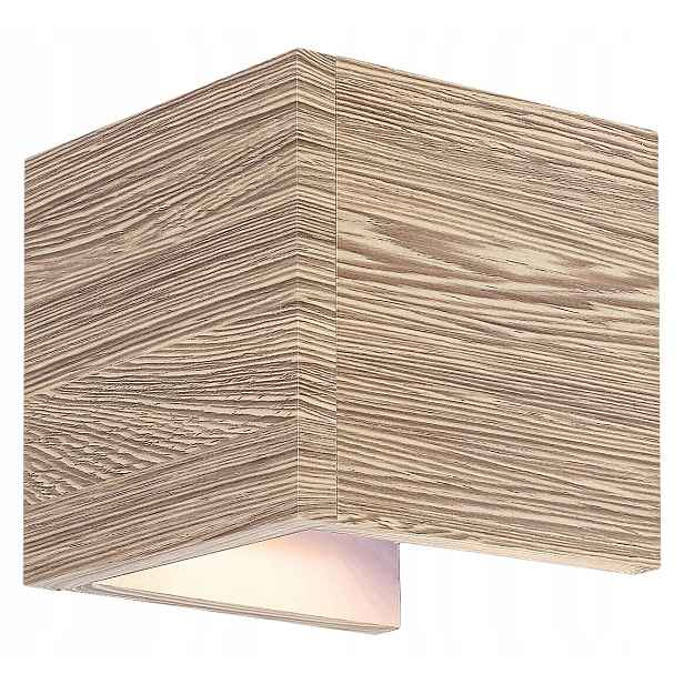 Dřevěné nástěnné svítidlo krychle Led 7W dub Cinnamon 3090 Rabalux